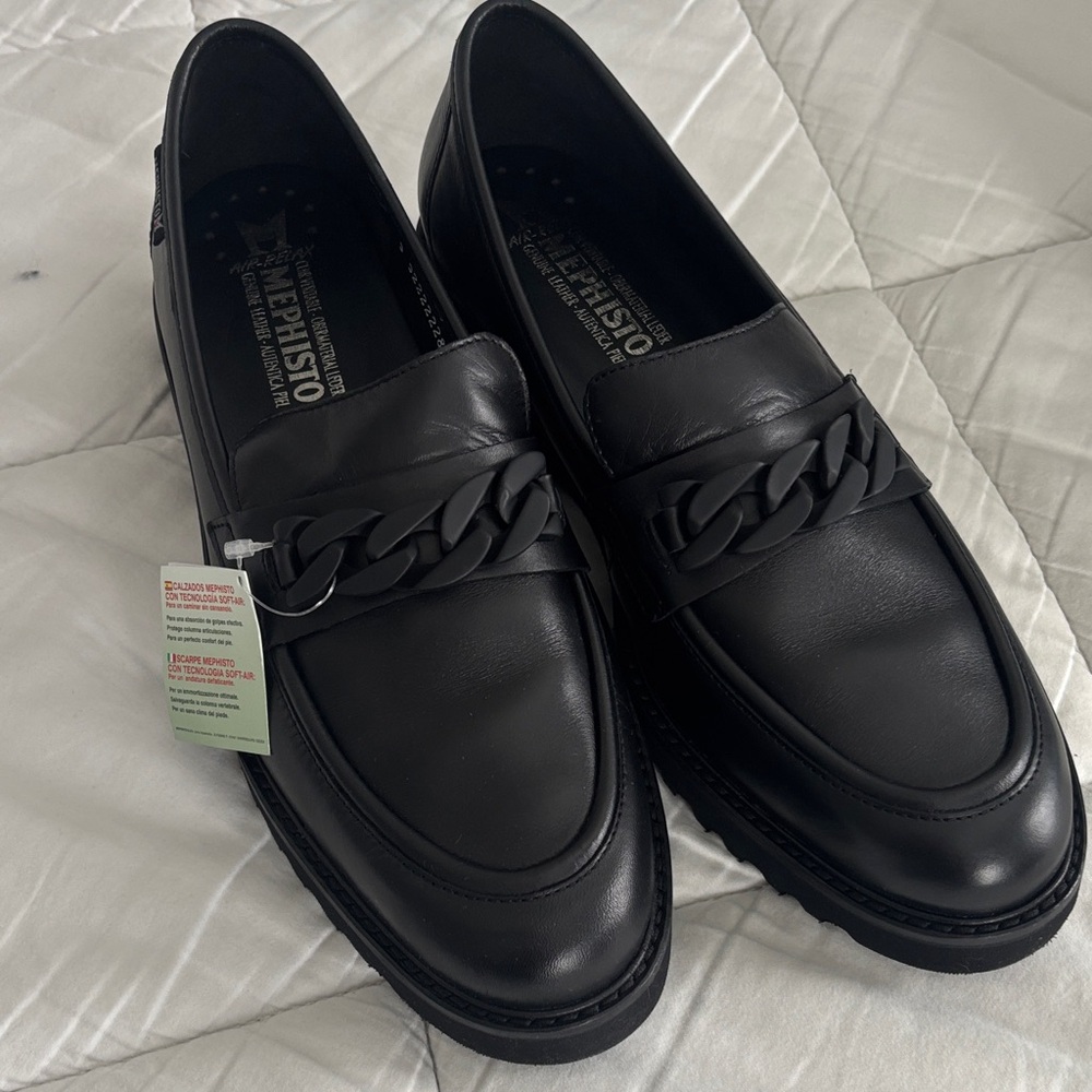 Mephisto Classic Black Chain Loafers